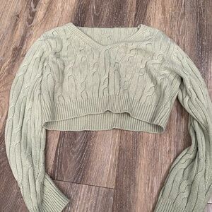 Sage green knit top